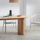 Modern Pine Wood Dining Table Oval Wooden Table with Double Pedestal
