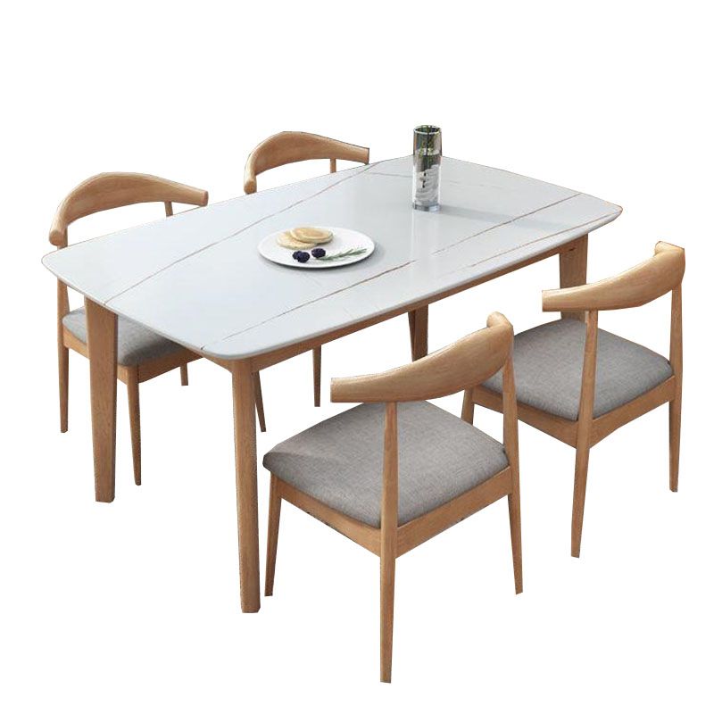 Table à manger moderne du milieu du siècle du milieu du siècle avec 4 pattes en bois sans chaise