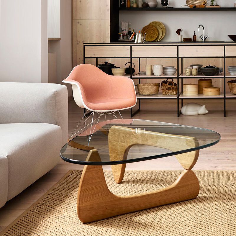Triangle Glass Coffee Table Modern Minimalist Coffee Table for Living Room
