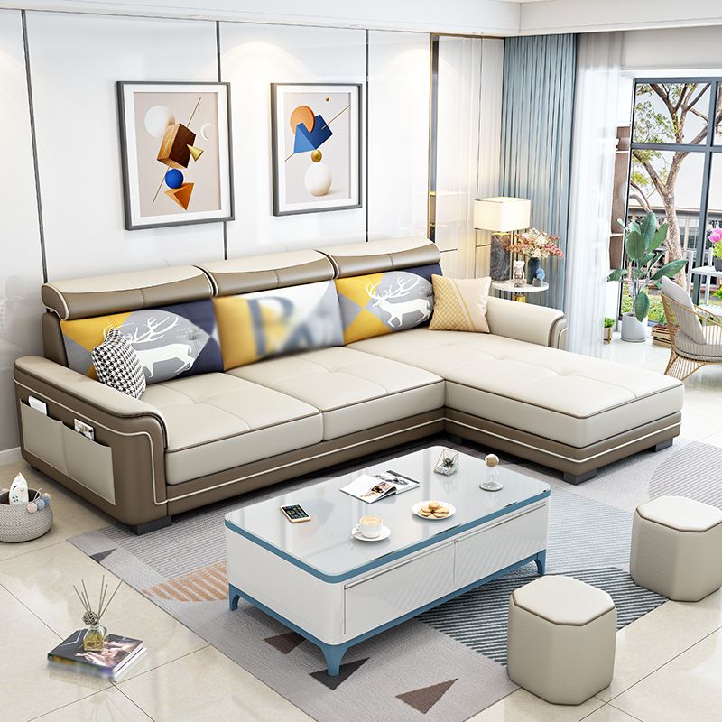 Square Arm L-Shape Right Hand Facing Sectional Sofa with Chaise Clearhalo 'furn' 'furn_sectionals' 'Furniture' 'furniture_sectionals' 'kitchen' 'kitchen_sectionals' 'Living Room Furniture' 'Sectionals' 1200x1200_3b353a1b-ed11-446f-83e8-d829b117a475