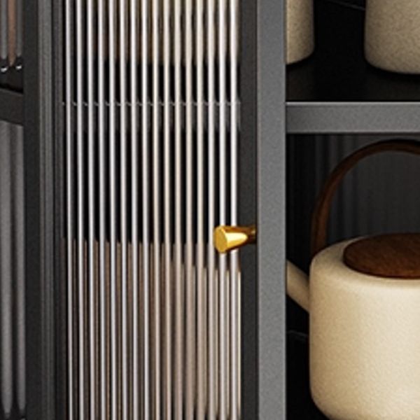 Marco de metal Puerta de vidrio Buffet Servidor de comedor moderno para sala de estar