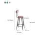 Taburetes de barra de metal contemporáneos taburetes de comedor sin brazos con reposapiés