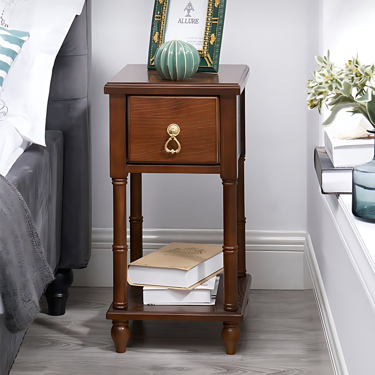 Traditional Nightstand Solid Wood Night Table for Living Room - Clearhalo