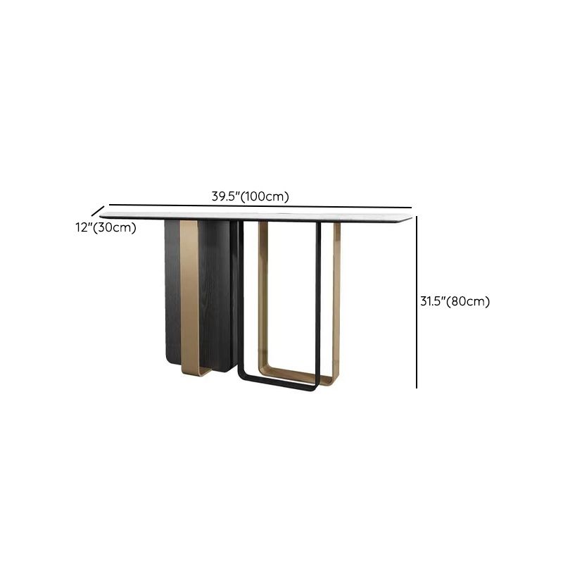 11" W Stone Contemporary Console Table Rectangle Console Sofa Table