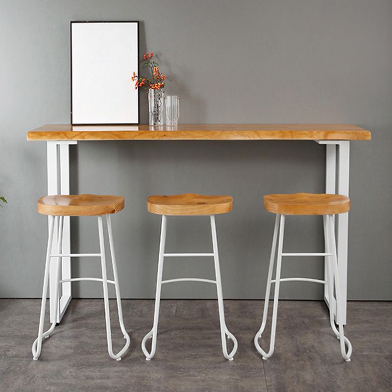 Contemporary Pub Table with Sled Rectangle Pine Wood Top Bar Table Clearhalo 'Bar Furniture' 'Bar Tables' 'bar_tables' 'furn' 'furn_bar_tables' 'Furniture' 'Kitchen & Dining Furniture' 1200x1200_3b3c36ad-e351-4b81-9852-ab6e79bd7680