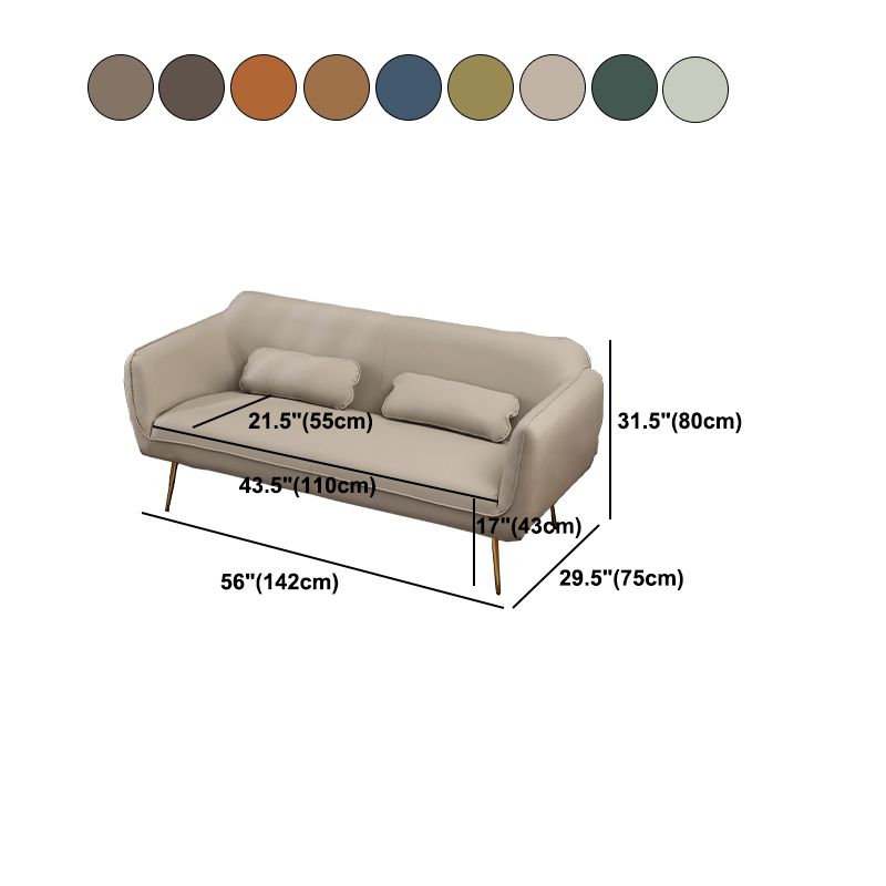 Faux Leather Sofa 29.52" D x 31.49" H Flared Arm Sofa for Living Room Clearhalo 'furn' 'furn_sofas' 'Furniture' 'Living Room Furniture' 'Sofa' 'sofas' 1200x1200_3b3e7a51-848b-4317-954f-0b08539d9476