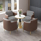 Luxury Sintered Stone Top Dining Table Round Table with Gold Metal Pedestal Clearhalo 'Dining Tables & Seating' 'Dining Tables' 'dining_table' 'furn' 'furn_dining_table' 'Furniture' 'furniture_dining_table' 'Kitchen & Dining Furniture' 'kitchen' 'kitchen_dining_table' 1200x1200_3b3f1349-5279-44ff-b155-334c96fd9e43