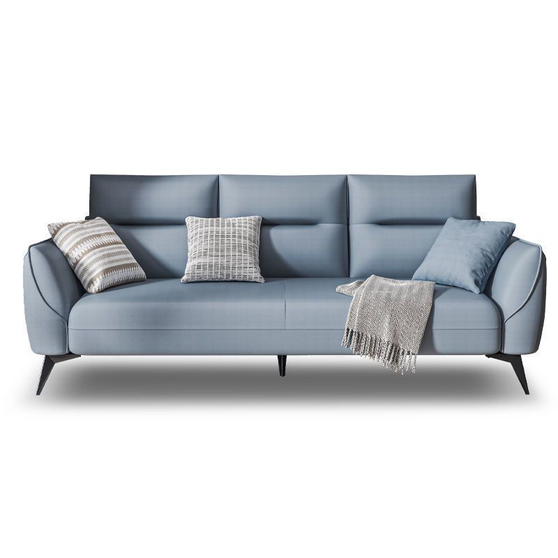 Contemporary Faux Leather Square Arm Sofa Standard Sofa with Sewn Pillow Back Clearhalo 'furn' 'furn_sofas' 'Furniture' 'furniture_sofas' 'Living Room Furniture' 'Sofa' 'sofas' 1200x1200_3b3f2024-69ff-400b-979f-fac4e3ccddd0