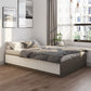 White and Brown Finish Platform Bed Lift Up Storage Platform Bed Frame Clearhalo 'Bedroom Furniture' 'Beds' 'furn' 'furn_beds' 'Furniture' 1200x1200_3b3f38dd-08a6-40a1-ac21-7547aeac2aba