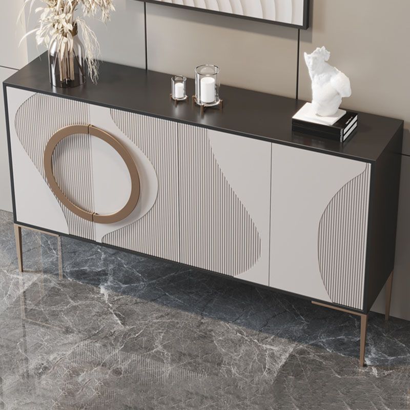 Glam Style Buffet Stand Engineered Wood Sideboard Buffet , 13.8" X 35.4" H Clearhalo 'buffet_sideboard' 'Buffets & Sideboards' 'furn' 'furn_buffet_sideboard' 'Furniture' 'Kitchen & Dining Furniture' 1200x1200_3b3fd8b2-c1e9-4d48-8f02-dd8dc7d756e4