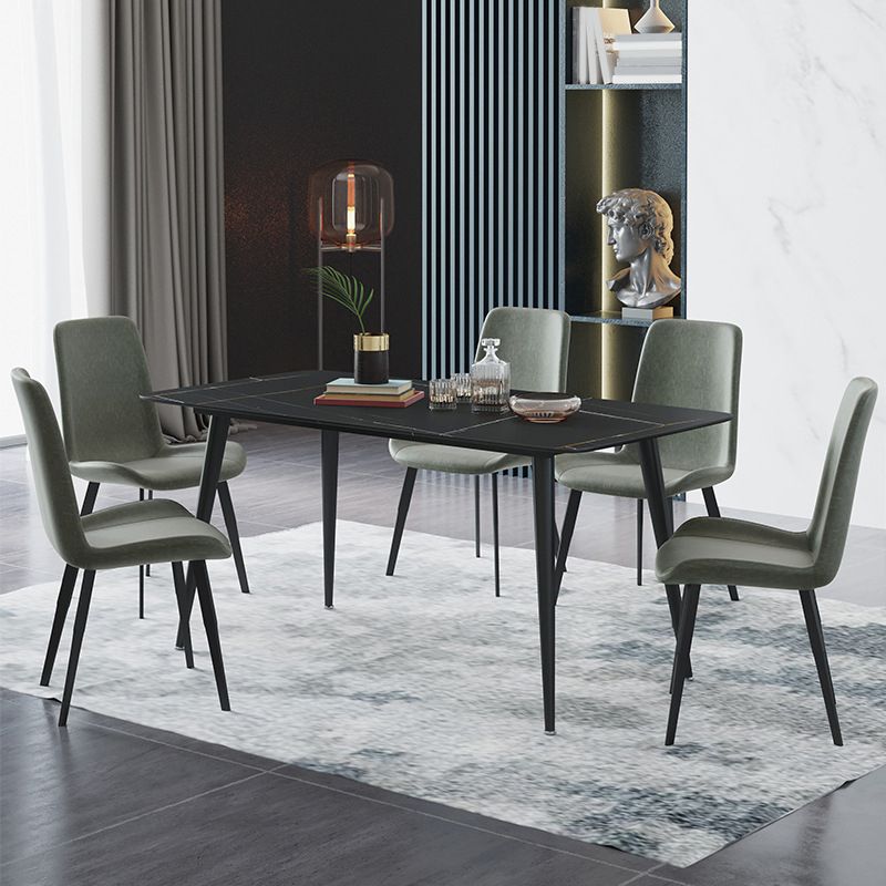 Modern Dining Table with Solid Back Chairs 1/4/6/7 Pieces Dinette Set Clearhalo 'Dining Room Sets' 'Dining Tables & Seating' 'dining_room_set' 'furn' 'furn_dining_room_set' 'Furniture' 'Kitchen & Dining Furniture' 1200x1200_3b402b97-4aef-40c9-acbe-34d02cbd590e