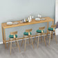 Glam Bar Height Table Solid Wood Top Bistro Bar Table with Gold Base Clearhalo 'Bar Furniture' 'Bar Tables' 'bar_tables' 'furn' 'furn_bar_tables' 'Furniture' 'Kitchen & Dining Furniture' 1200x1200_3b40575d-e150-438a-bbf3-3ab22725a905