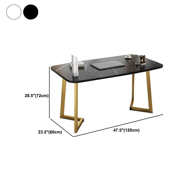 Manufactured Wood Office Desk Rectangular Matte Finish Writing Desk for Home and Office