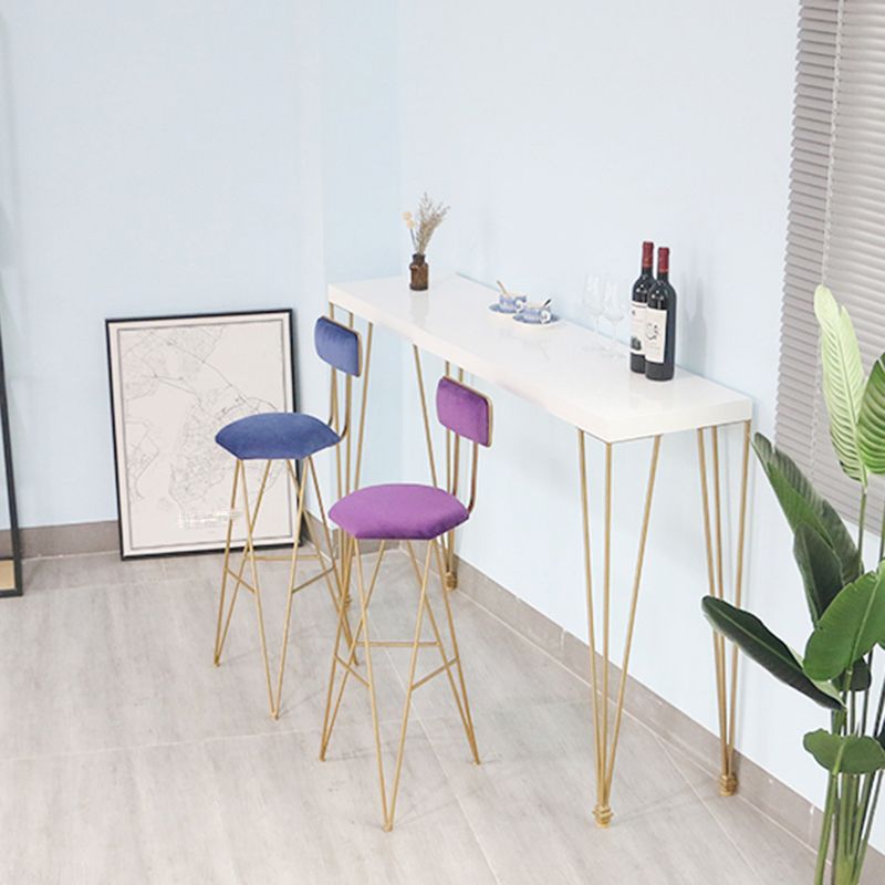 Table de pub rectangulaire moderne en bois massif, hauteur de bar, pour salon