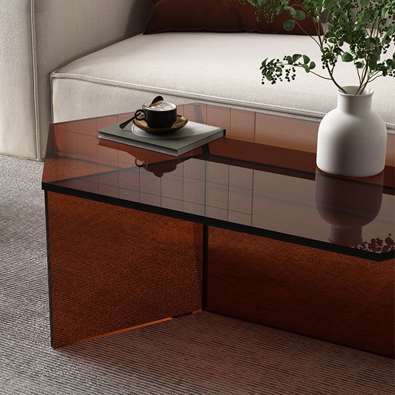 Mesa de centro transparente de acrílico, mesa de cóctel moderna para sala de estar