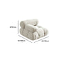 Tufted Cream 2-3-Seater Sofa Contemporary Pillow Top Arm Sofa