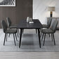 Contemporary Rectangle Dining Table Sintered Stone Dining Table in Black Clearhalo 'Dining Tables & Seating' 'Dining Tables' 'dining_table' 'furn' 'furn_dining_table' 'Furniture' 'Kitchen & Dining Furniture' 1200x1200_3b43c679-2603-4f7a-babc-7b62b3889889
