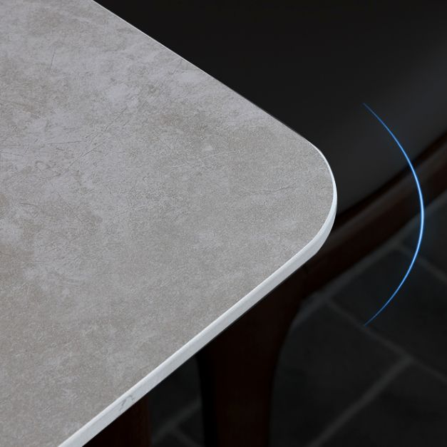 Steen eettafel Midden-eeuwse moderne eettafel met 4 poten in bruin