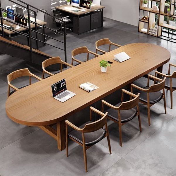 Industrial Rectangular Office Desk Solid Wood H-Shape Writing Desk Clearhalo 'furn' 'furn_office_desk' 'Furniture' 'Office Desks' 'Office Furniture' 'office_desk' 1200x1200_3b45f69b-dee7-4955-99b1-08cc246346cb