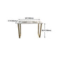 Glam Rectangle Faux Marble Pub Bar Table Indoor Metal Bar Dining Table with Sled Pedestal Clearhalo 'Bar Furniture' 'Bar Tables' 'bar_tables' 'furn' 'furn_bar_tables' 'Furniture' 'furniture_bar_tables' 'Kitchen & Dining Furniture' 1200x1200_3b4791b0-72b4-45c4-b2a0-ca373f5bac00