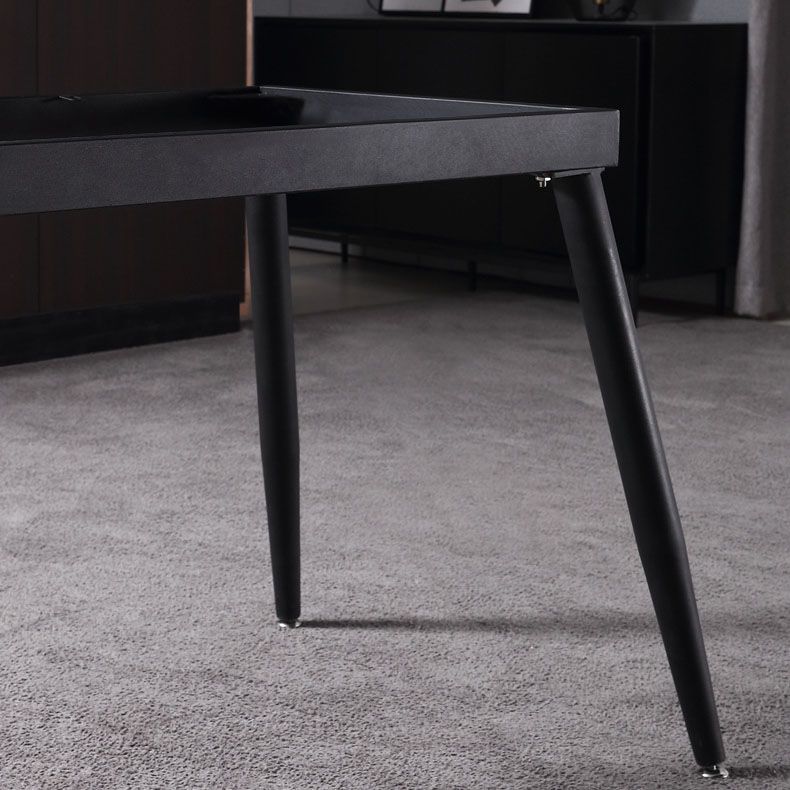 Black Metal Frame Industrial Rectangle Dining Table Sintered Stone Table for Dining Room Clearhalo 'Dining Tables & Seating' 'Dining Tables' 'dining_table' 'furn' 'furn_dining_table' 'Furniture' 'Kitchen & Dining Furniture' 1200x1200_3b4a310b-8ddf-471e-a4ea-fc2921c02440