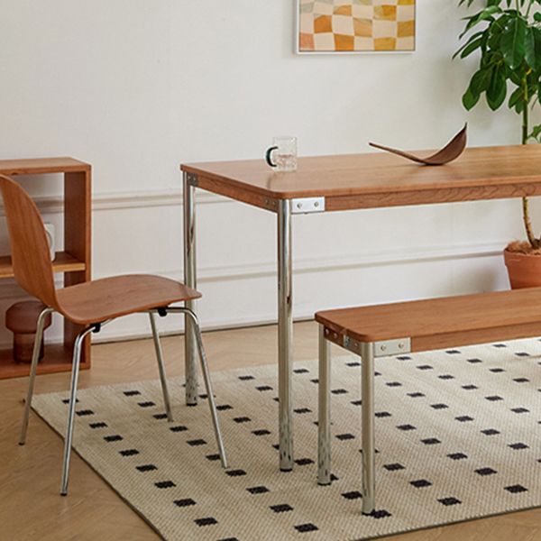 Silla de acento de comedor de madera maciza sillas de comedor lateral contemporáneas