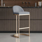 Glam 1/2/5 Pieces Bar Table Set Rectangle Stone Bar Table with Metal High Stools