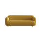 Contemporary 27.55" H Faux Leather Recessed Arm Sofa for Living Room