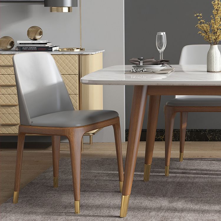 Nordic Ash White Rock Board Rectangular Dining Table Set with 4 Legs Base Clearhalo 'Dining Room Sets' 'Dining Tables & Seating' 'dining_room_set' 'furn' 'furn_dining_room_set' 'Furniture' 'furniture_dining_room_set' 'Kitchen & Dining Furniture' 'kitchen&dining_furn' 'kitchen' 1200x1200_3b4b8a09-2028-42e0-90c0-2e637e88bfbf