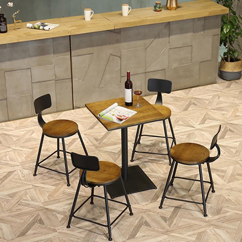 Industrial 1/3/4/5 Pieces Bar Table Set Round Pine Wood Counter Table with Stools for Cafe Clearhalo 'Bar Furniture' 'furn' 'furn_home_bar_bar_sets' 'Furniture' 'Home Bars & Bar Sets' 'home_bar_bar_sets' 'Kitchen & Dining Furniture' 1200x1200_3b4b8c42-dd78-43d0-9d32-4f059df2ea8f