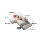 Square Armrest Belt Pillow Back Sofa Bed White Cloth Art Sofa