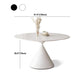 Round Stone Dining Table Modern White-black Furniture with Pedestal Base for Home