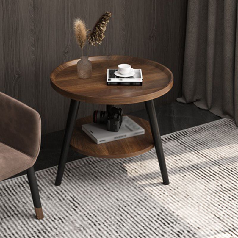3 Legs Base Design Wood-based Panel Table Metal Base RoundSide Table