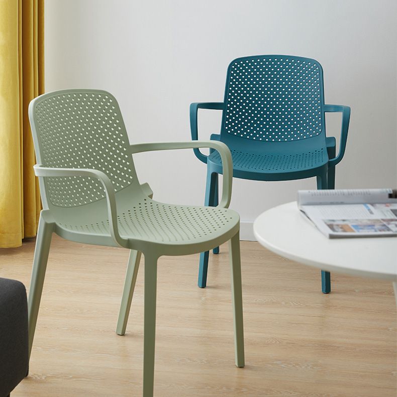 Plastic Modern Contemporary Kitchen Chair Arm Solid Back Dining Room Chair Clearhalo 'Dining Chairs' 'Dining Tables & Seating' 'dining_chair' 'Furniture' 'furniture_dining_chair' 'Kitchen & Dining Furniture' 1200x1200_3b4e24b5-6d6c-4368-9d91-230c8f35fead