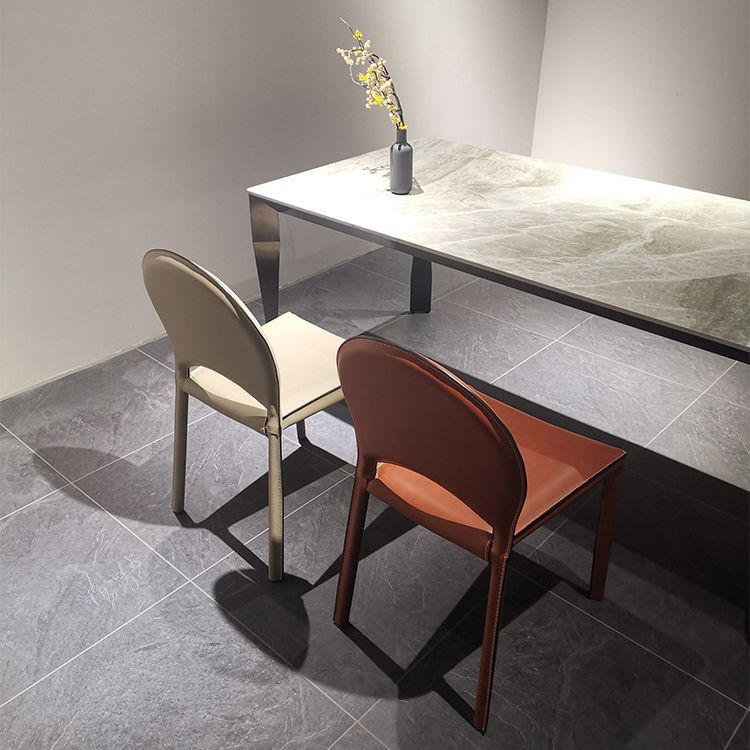 Faux Leather Dining Chairs Contemporary Chair with Metal Legs Clearhalo 'Dining Chairs' 'Dining Tables & Seating' 'dining_chair' 'furn' 'furn_dining_chair' 'Furniture' 'Kitchen & Dining Furniture' 1200x1200_3b4e47d4-79d9-411a-ba9c-374a8a0a8ff9