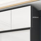 Contemporary White Storage Cabinet Mirrored Finish Cabinet with Sliding Door