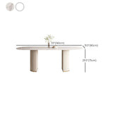 Oval Contemporary Dining Table Sintered Stone Home Fixed Desk