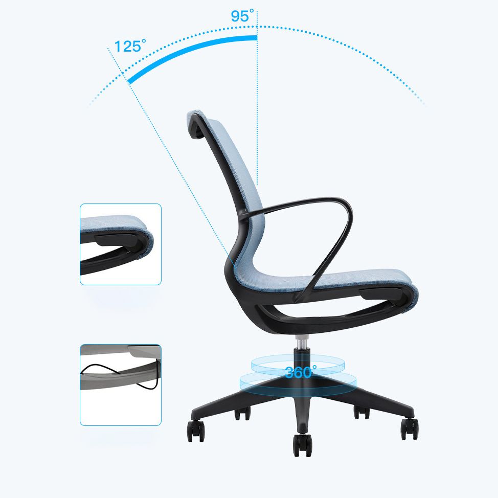 Modern Desk Chair Mesh Office Chair Mid-Back Chair with Wheels Clearhalo 'furn' 'furn_office_chair' 'Furniture' 'Office Chairs' 'Office Furniture' 'office_chair' 1200x1200_3b4f25e4-bc66-4be2-ad6e-94cff2ea338a