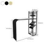 Contemporary Bar Table Stone Rectangle Bar Dining Table with Storage Shelf