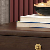 2 cassetti tavolino notturno moderno in legno in legno massiccio con gambe, alte 20 "