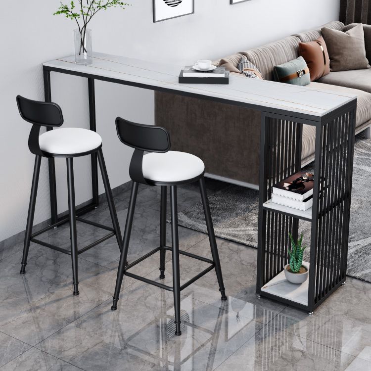 Modern 1/3 Pieces Bar Table Set Rectangle Stone Table with High Stools Clearhalo 'Bar Furniture' 'furn' 'furn_home_bar_bar_sets' 'Furniture' 'Home Bars & Bar Sets' 'home_bar_bar_sets' 'Kitchen & Dining Furniture' 1200x1200_3b50c8e6-ec29-46b4-a5fc-d57bca0324f8