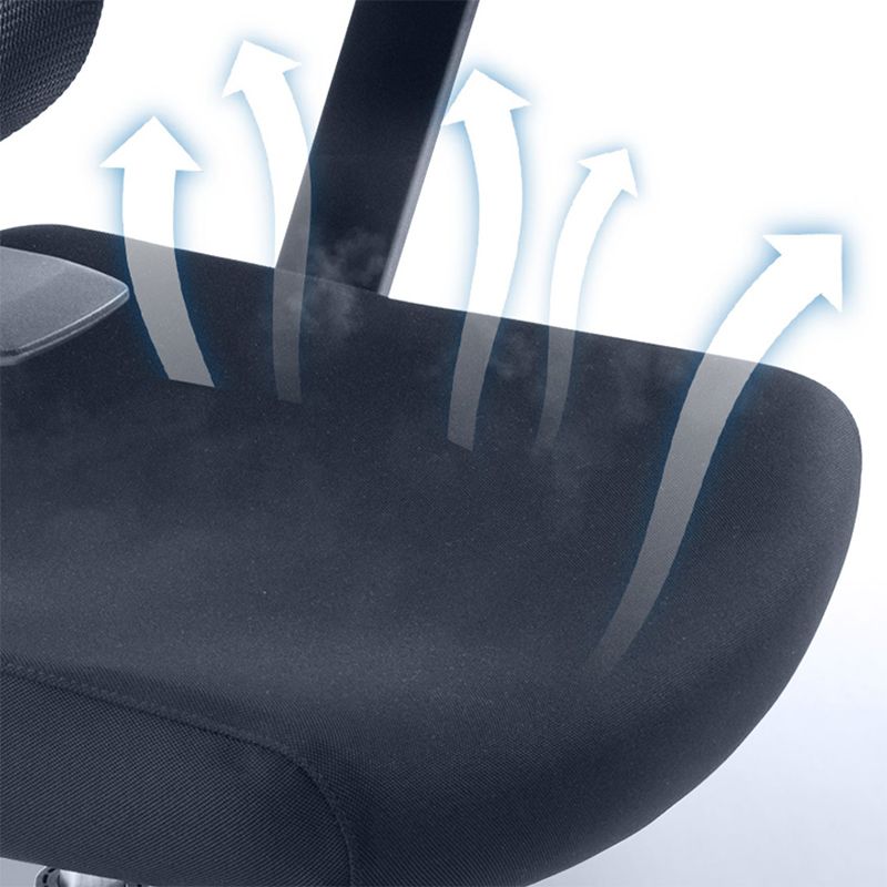 Chaise pivotante noire moderne chaise de bureau de hauteur de siège réglable avec roues