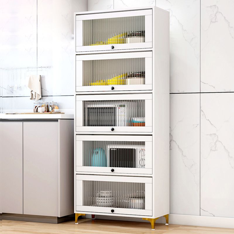 Server di cucina in stile glam porte in vetro temperato server per sala da pranzo