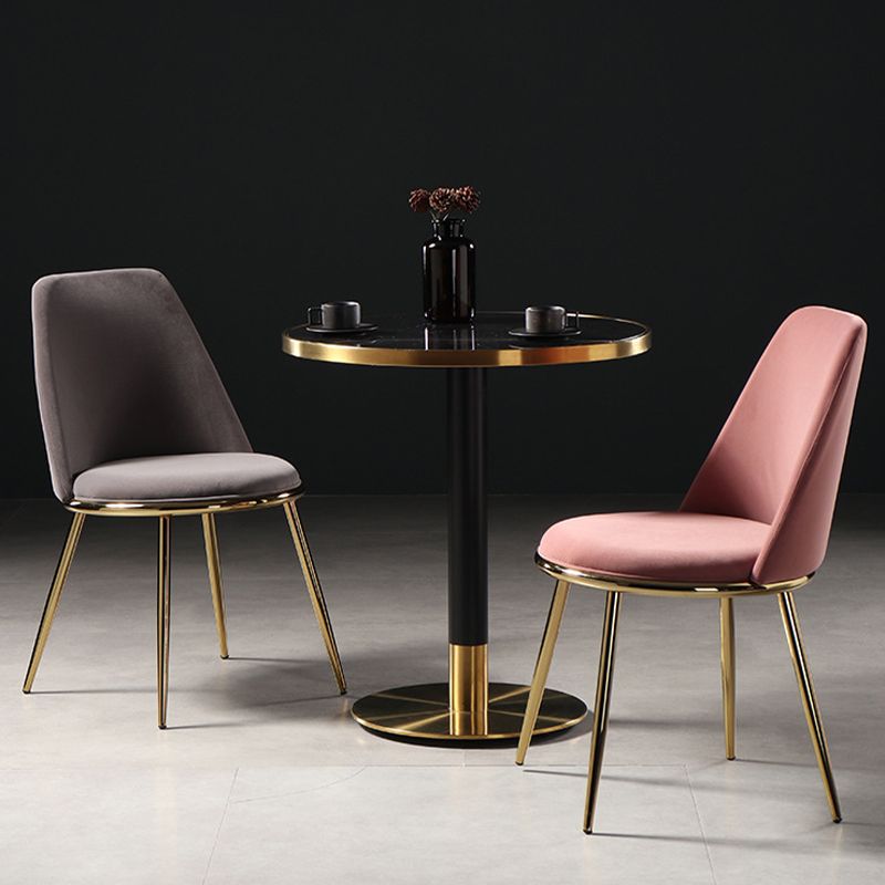 Sedia laterale in stile glam sedia da pranzo srofida senza braccio per sala da pranzo