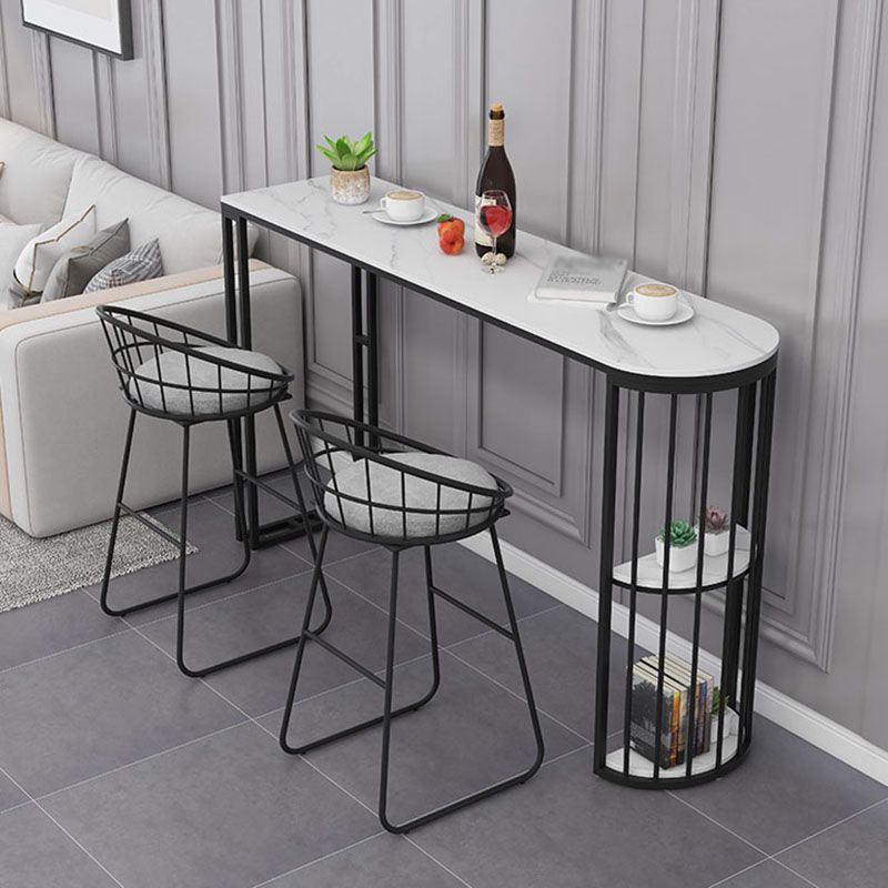 Nordic Glam Style Bar Table 42-inch Height Metal Base Bistro Table for Dining Room Clearhalo 'Bar Furniture' 'Bar Tables' 'bar_tables' 'furn' 'furn_bar_tables' 'Furniture' 'furniture_bar_tables' 'Kitchen & Dining Furniture' 'kitchen&dining_furn' 'kitchen' 1200x1200_3b53c1d5-c0de-4319-8a47-886333f6b9f0