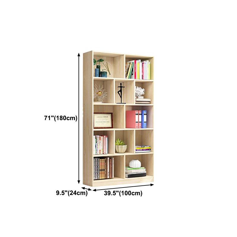 Scandinavian Pine Wood Standard Bookshelf Closed Back Vertical Bookshelf Clearhalo 'Bookcases' 'Furniture' 'furniture_bookcases' 'Office Furniture' 1200x1200_3b54d2fd-ebc2-4871-bd3a-d6d3978a3b33