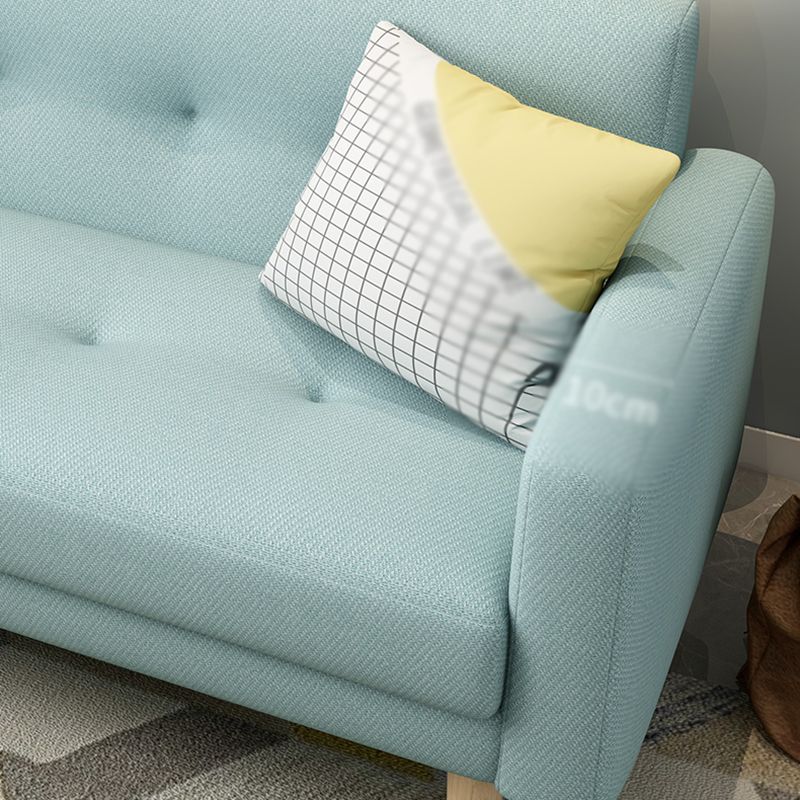 Cotton Blend and Faux Leather Square Arm Tight Back Bench Seating