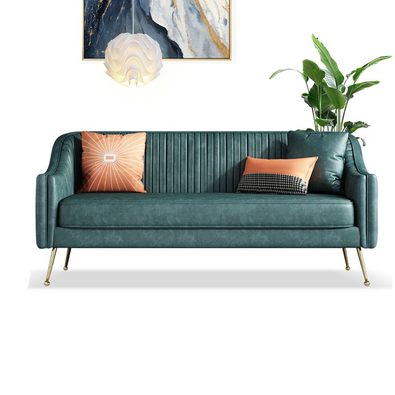 Faux Leather Modern Sofa 31 "W Sloped Arm Sofa for Living Room Clearhalo 'furn' 'furn_sofas' 'Furniture' 'furniture_sofas' 'kitchen' 'kitchen_sofas' 'Living Room Furniture' 'Sofa' 'sofas' 1200x1200_3b56d949-be6d-4d43-977b-99355ab69501