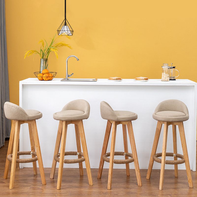 Contemporary Fabric Bar Stools 33.5-inch Natural Counter Chair with Cushion Clearhalo 'Bar Furniture' 'Bar Stools' 'bar_stools' 'furn' 'furn_bar_stools' 'furniture_bar_stools' 'Kitchen & Dining Furniture' 'kitchen&dining_furn' 'kitchen' 'kitchen_furn' Furniture' 1200x1200_3b5733a2-0a02-46f6-84c0-22faf6387e8f