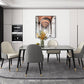 Modern Dining Table Black Frame Stone Dining Table for Dinner Room Clearhalo 'Dining Tables & Seating' 'Dining Tables' 'dining_table' 'furn' 'furn_dining_table' 'Furniture' 'Kitchen & Dining Furniture' 1200x1200_3b57ee3e-e1ce-4012-ade9-32947bde8a7e